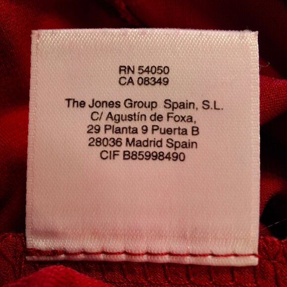 Jones Studio Red Cowl Neck Midi Dress Size 6 Empire Princess Fit & Flare Stretch - Picture 11 of 12